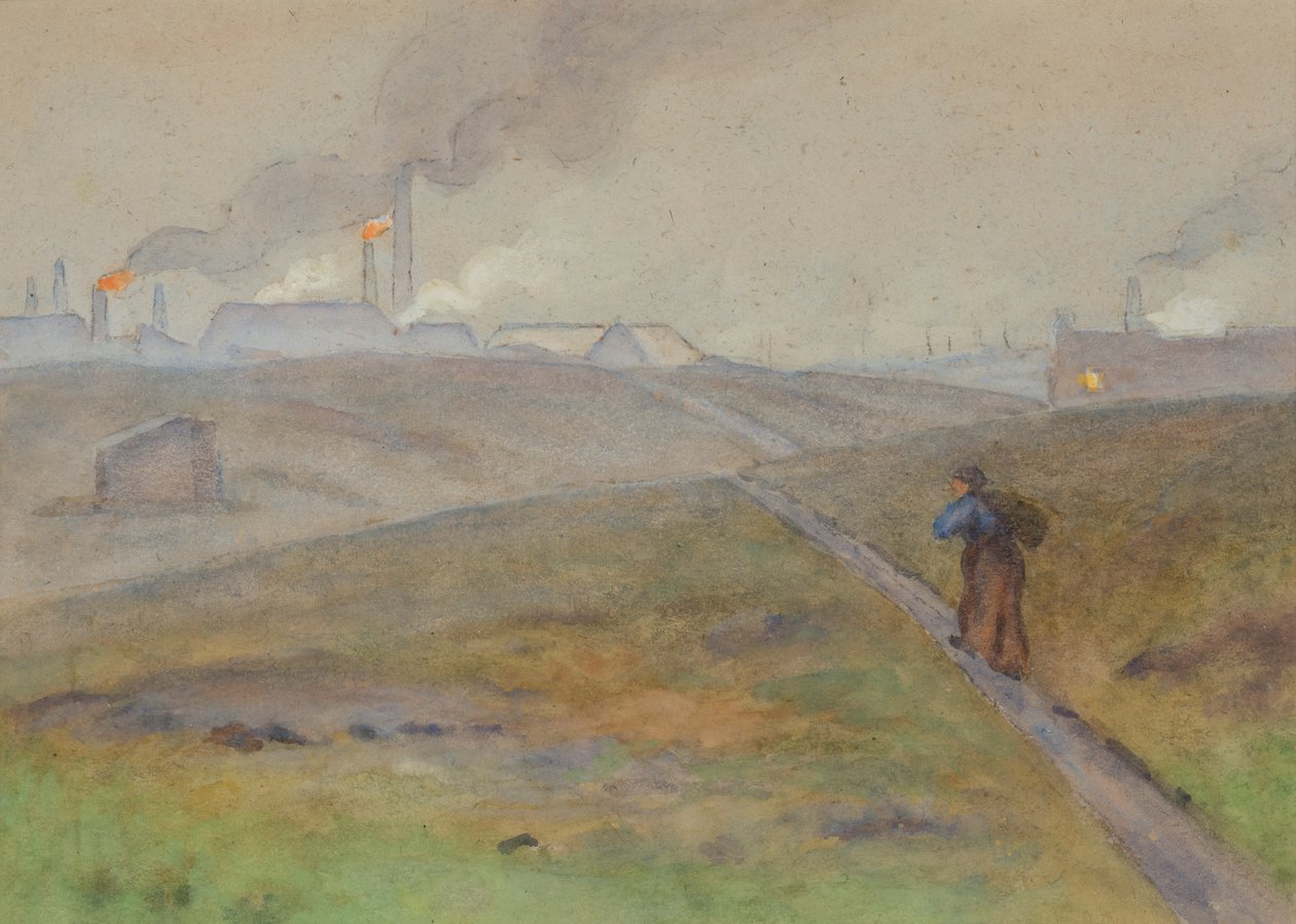 A fekete ország változata, tájkép (akvarell papíron) alkotó: Edwin Butler Bayliss