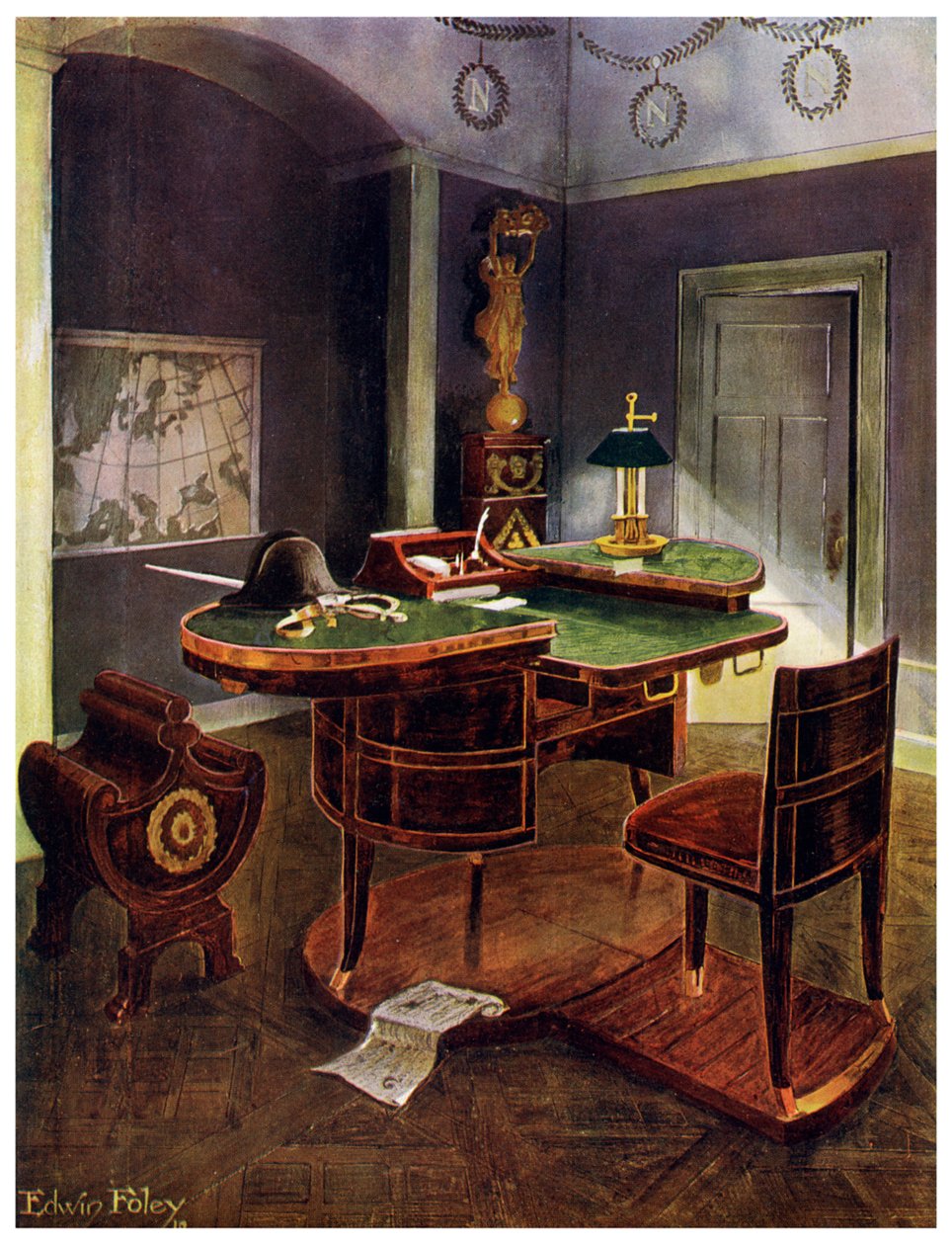 I. Napóleon kampányasztala, Chateau de la Malmaison, Franciaország, 1911-1912. alkotó: Edwin Foley