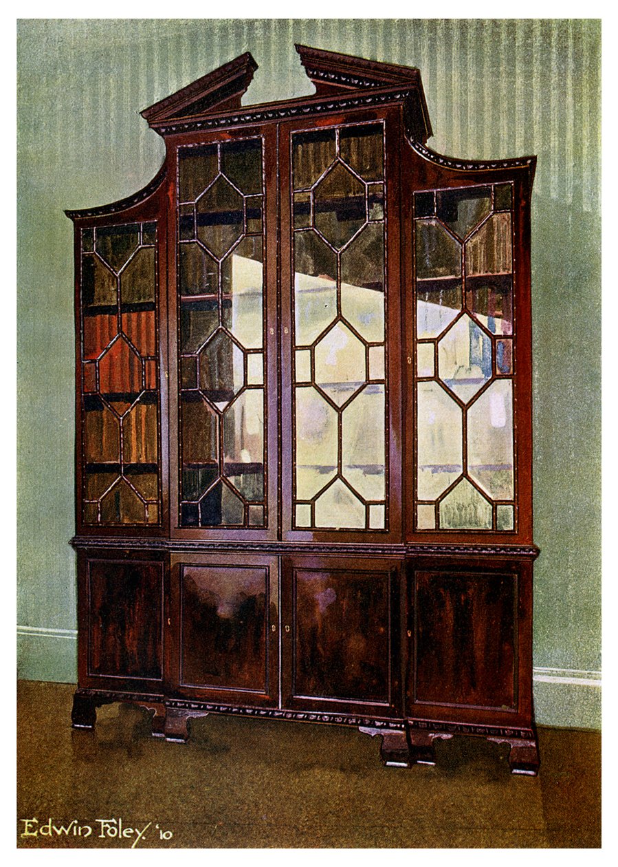 Faragott Chippendale könyvtári könyvespolc, 1911-1912. alkotó: Edwin Foley