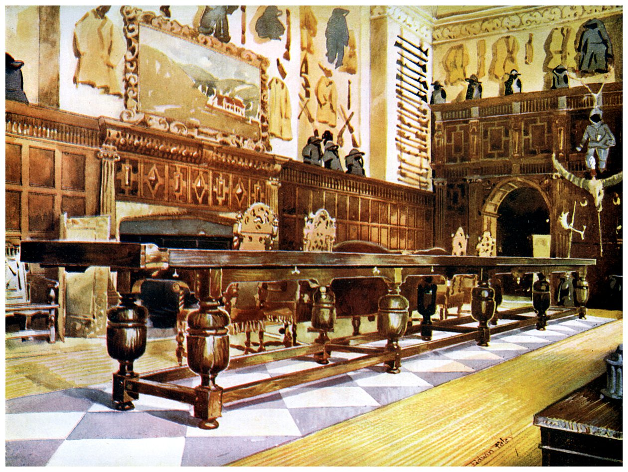 Lapátasztal a Littlecote csarnokában, 1910. alkotó: Edwin Foley