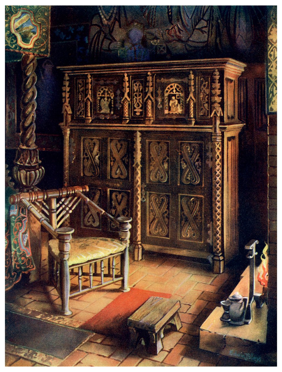 The Kings Room Oxburgh Hall, Norfolk, 1910. alkotó: Edwin Foley