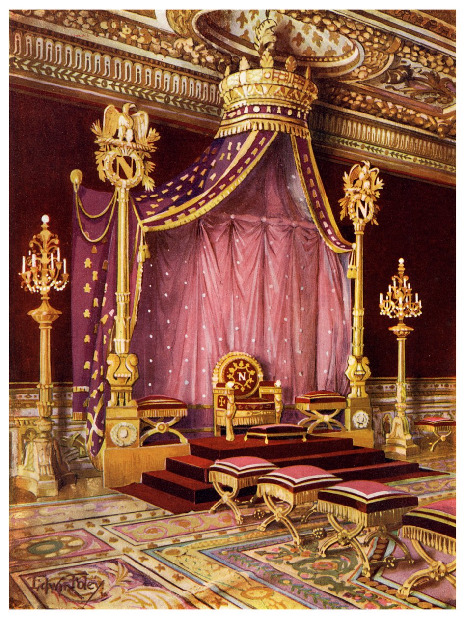 Trónterem a Fontainebleau-palotában, Franciaország, 1911-1912. alkotó: Edwin Foley