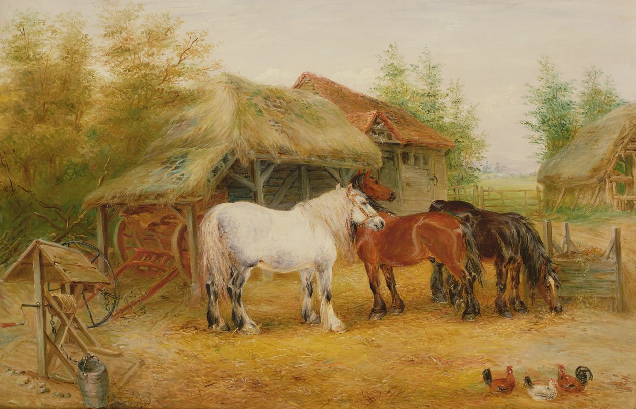 Kartorok egy parasztudvarban alkotó: Edwin Frederick Holt