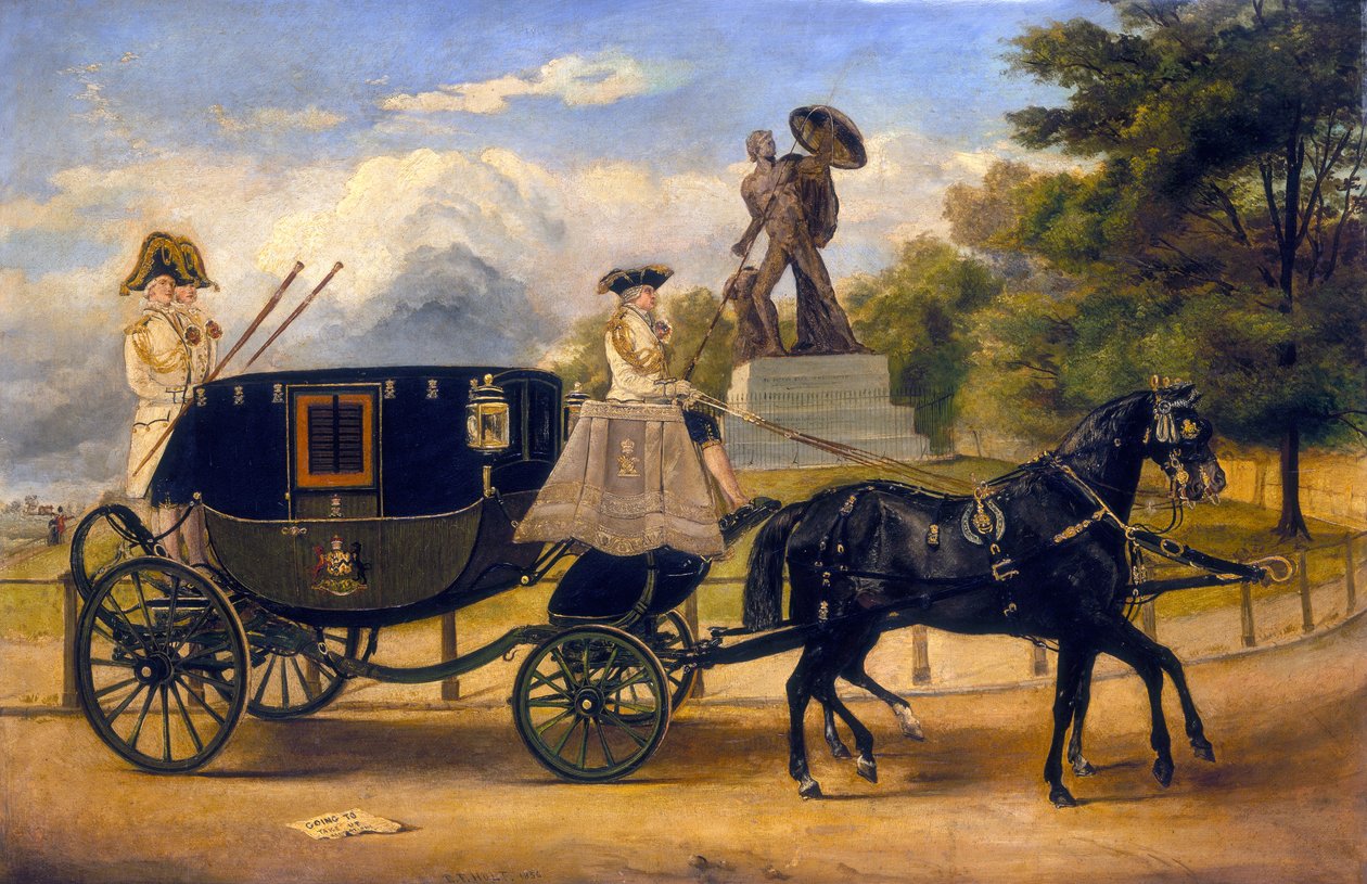 „Eversley vikomt ruhakocsija a Hyde Parkban”, 1856 alkotó: Edwin Frederick Holt