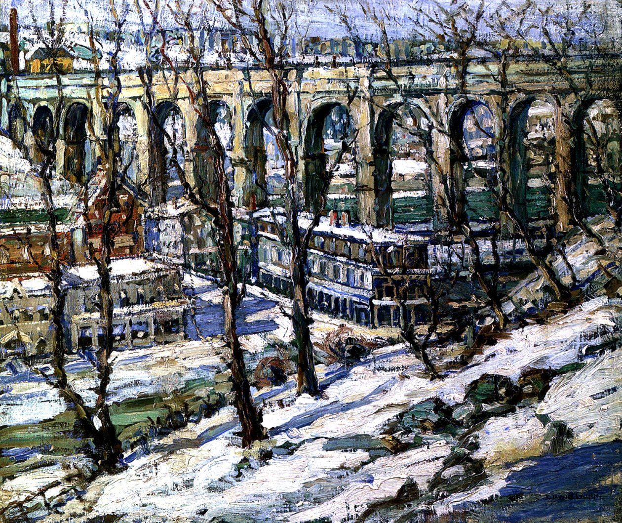 High Bridge a Harlem folyón, USA, 1907 körül alkotó: Edwin H. Gunn