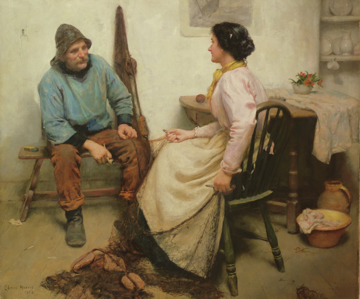 A háló javítása alkotó: Edwin Harris