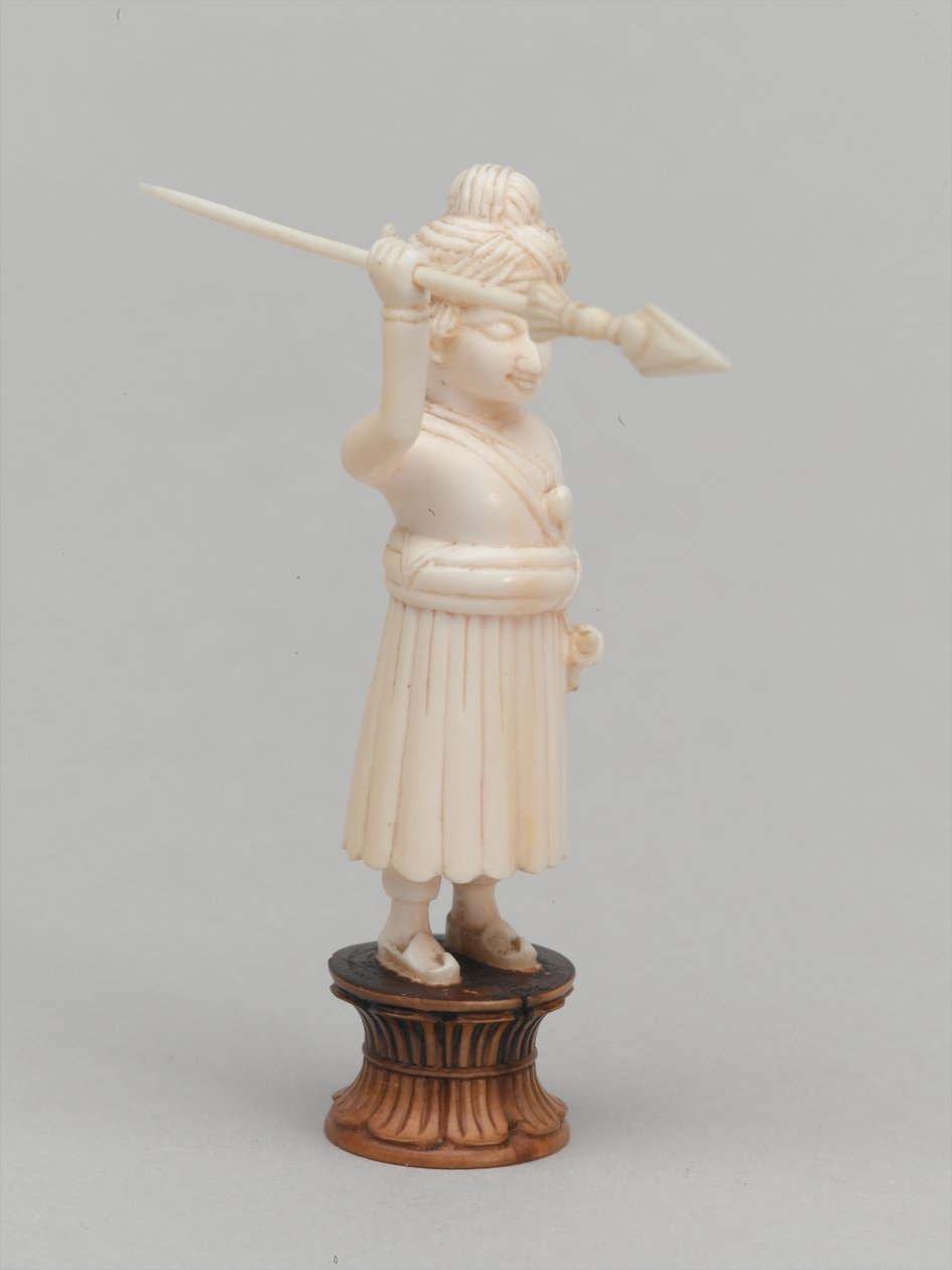Fekete gyalog, sakkfigura, India, 1820 körül alkotó: Edwin John Alexander