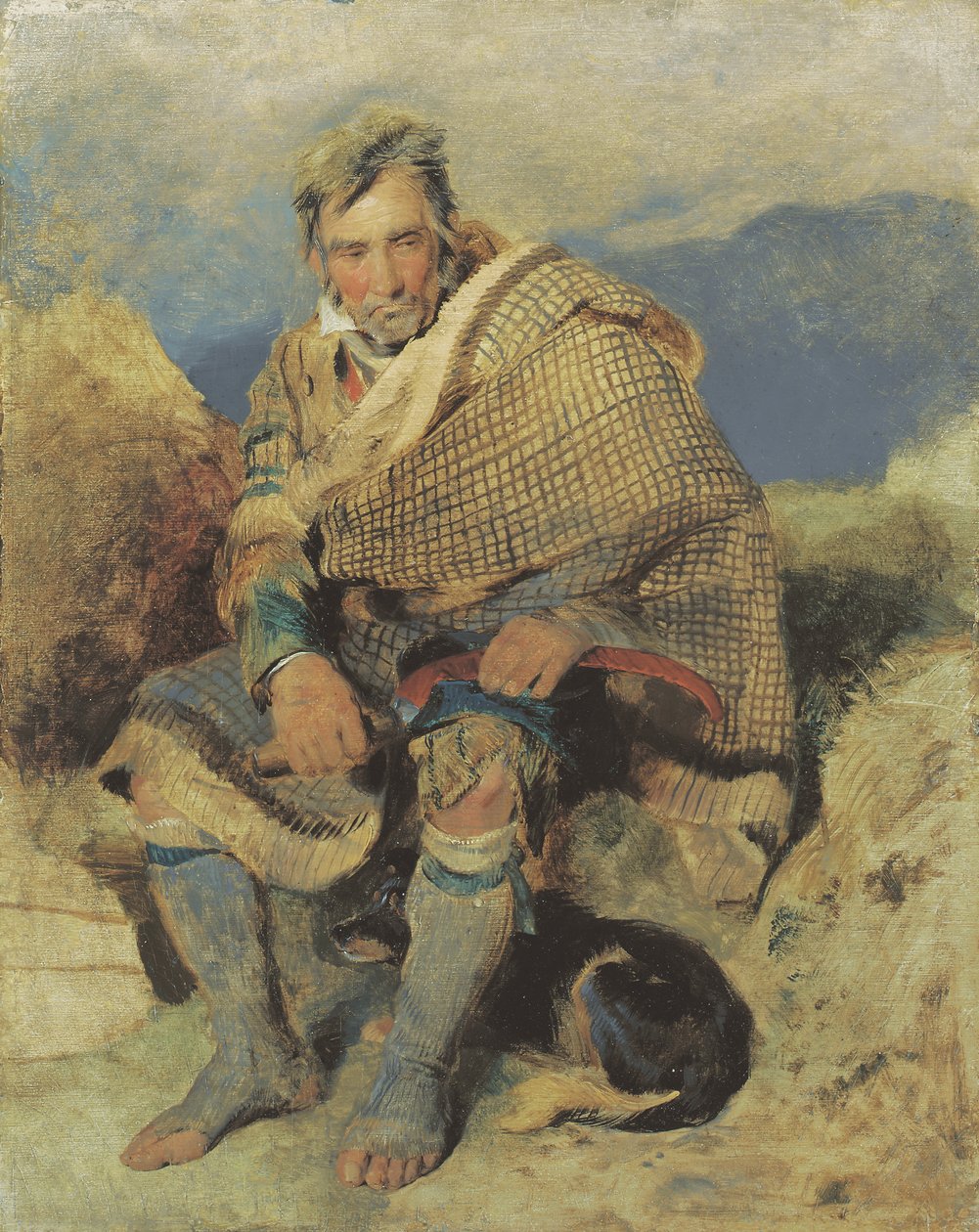 Felvidéki juhász - vázlat, c. 1820-as évek eleje (olaj a fedélzeten) alkotó: Edwin Landseer