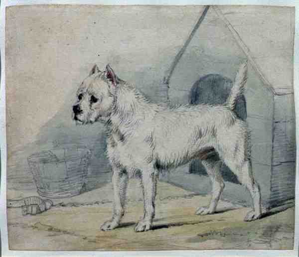 Kutya kennelen kívül (ceruza és mosás) alkotó: Edwin Landseer