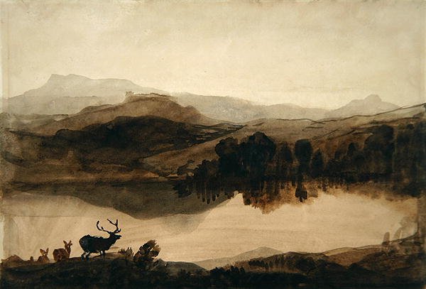 Vázlat a „Kihíváshoz” (papíron mosva) alkotó: Edwin Landseer