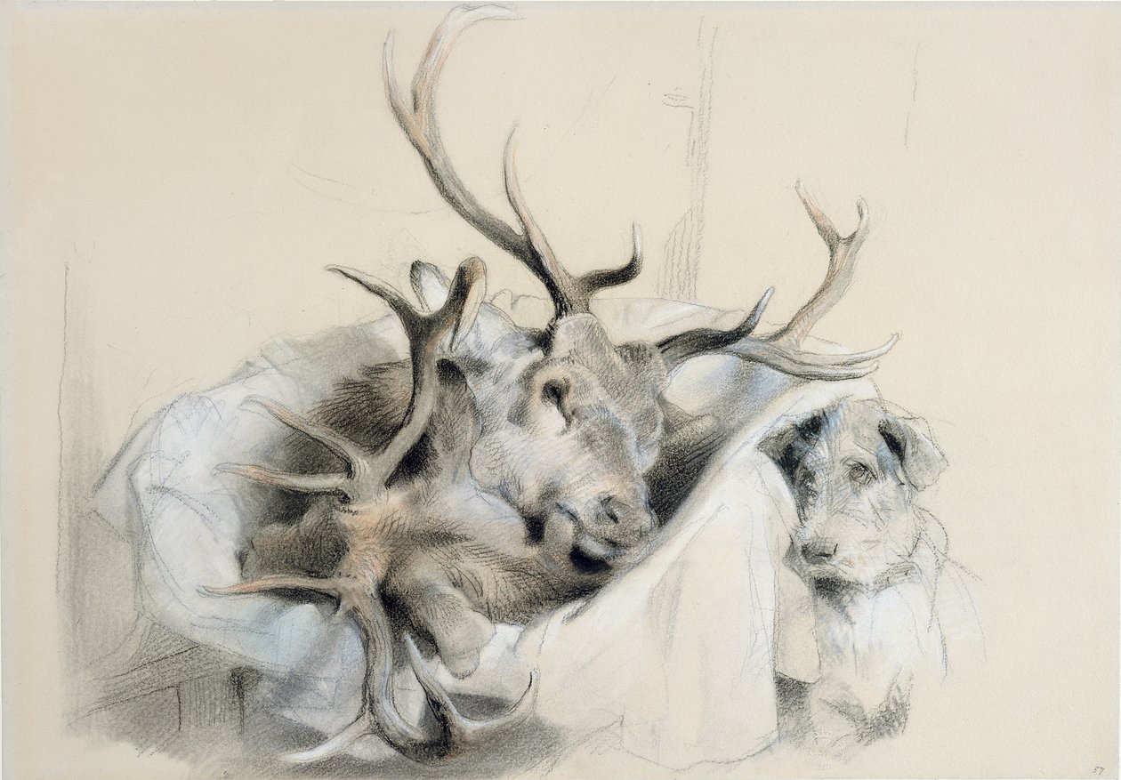 Szarvasfej és kutya, 1857 alkotó: Edwin Landseer