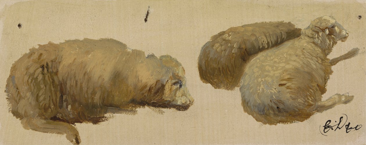 Három bárány nyugalomban (olaj, papír) alkotó: Edwin Landseer