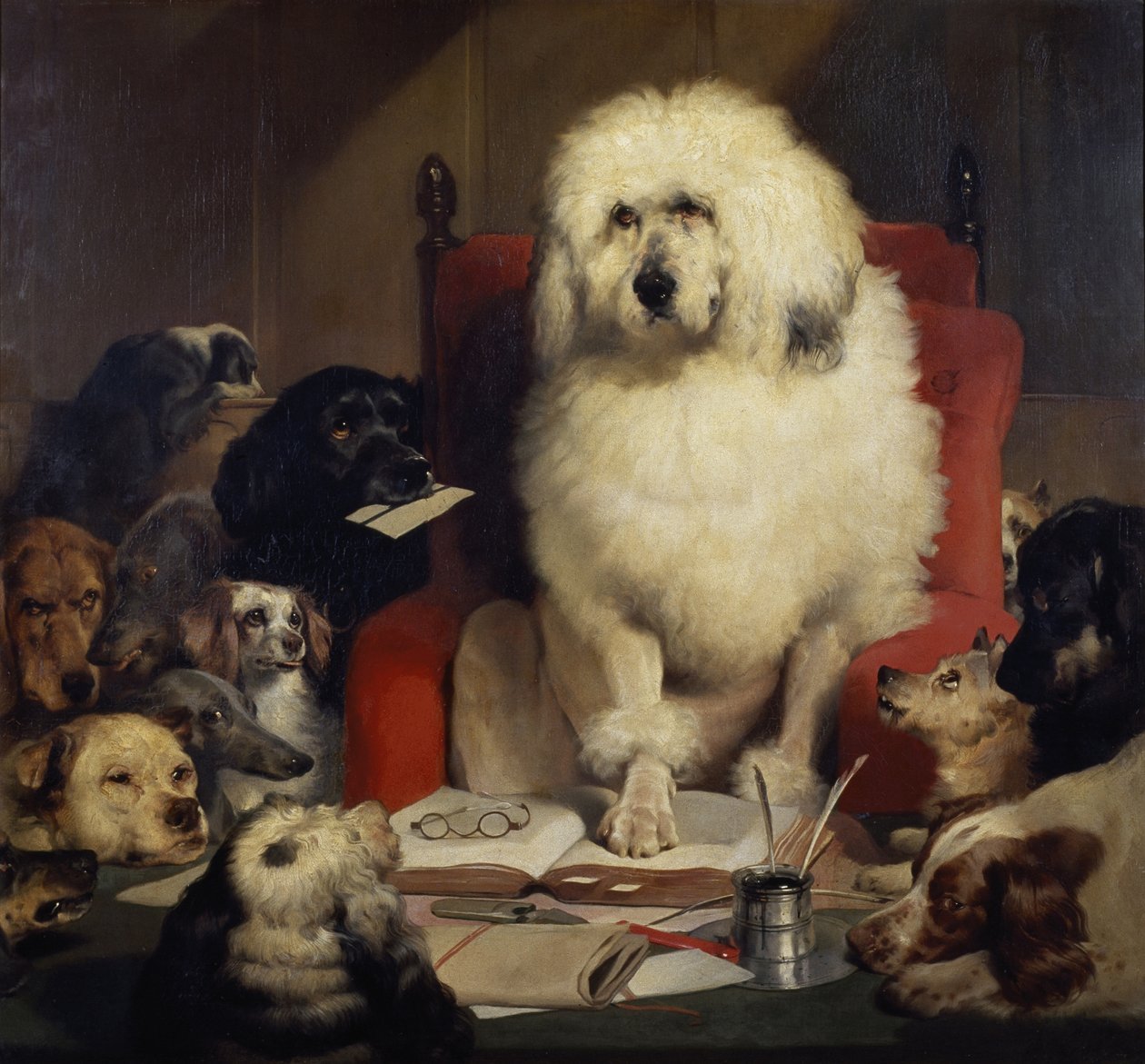 Esküdtszéki tárgyalás, vagy a törvény lefektetése, 1840 körül (olaj, vászon) alkotó: Edwin Landseer