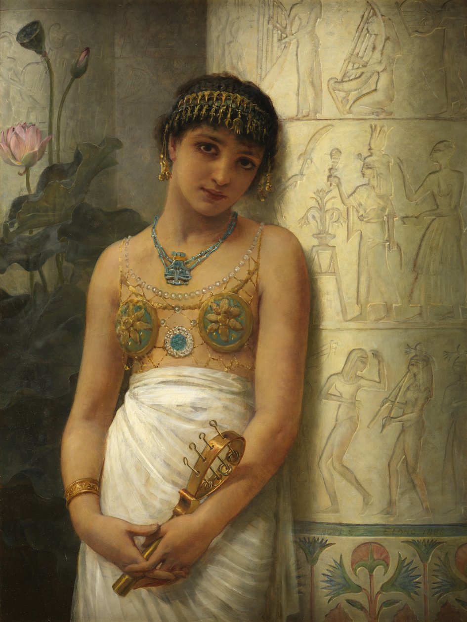Egy egyiptomi lány szisztrummal, 1886 alkotó: Edwin Longsden Long