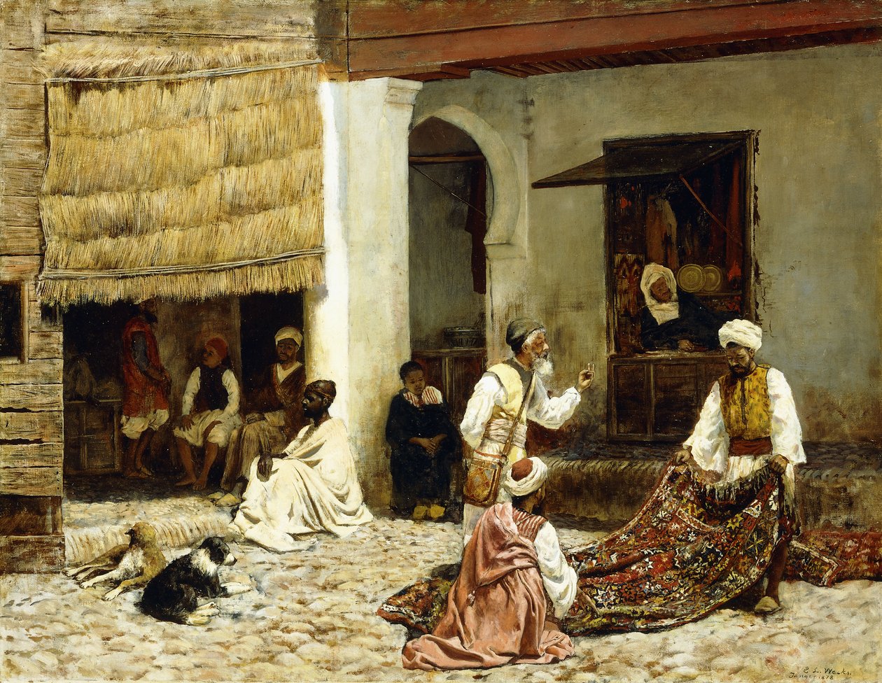 Szőnyegbazár Tangerben alkotó: Edwin Lord Weeks