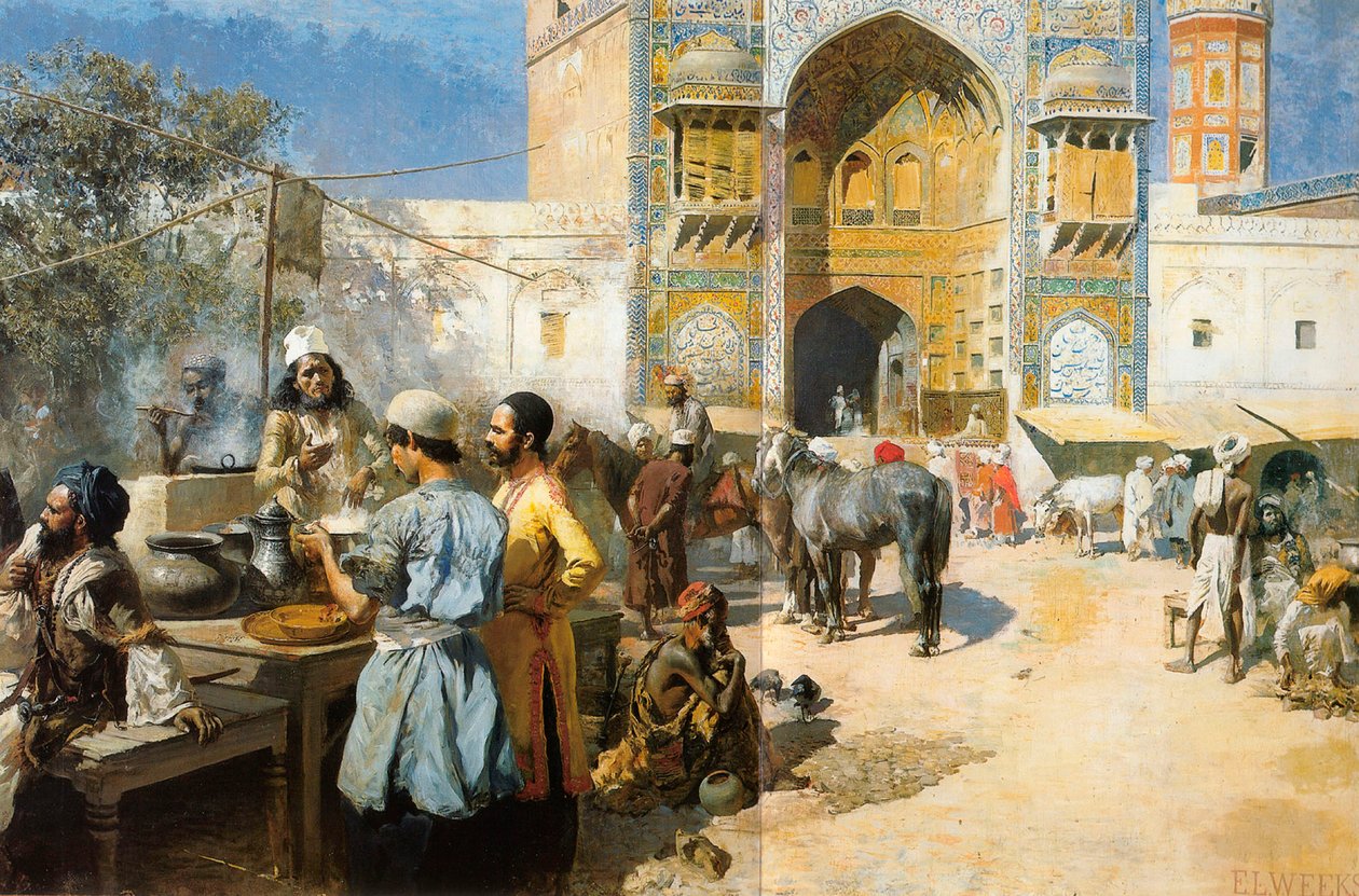Szabadtéri étterem, Lahore, 1889. alkotó: Edwin Lord Weeks