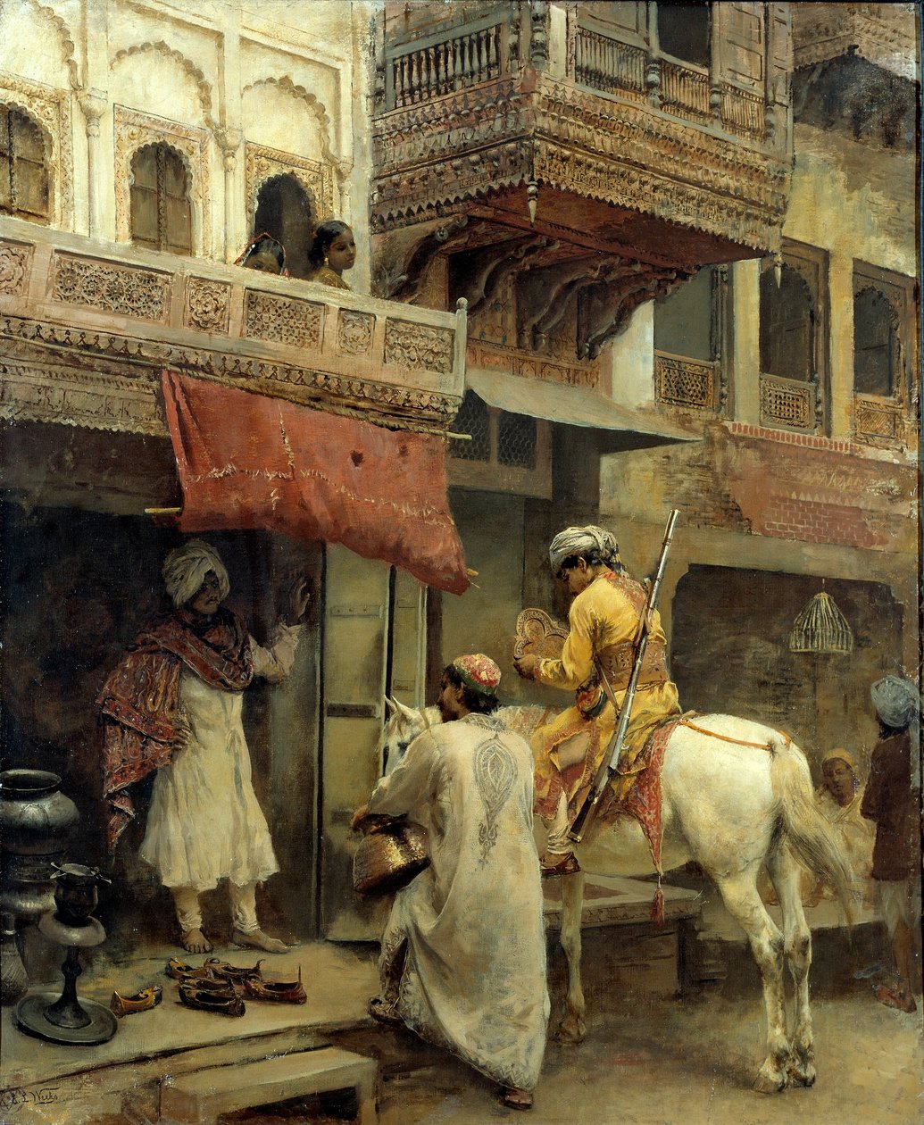 Utcai jelenet Indiában alkotó: Edwin Lord Weeks