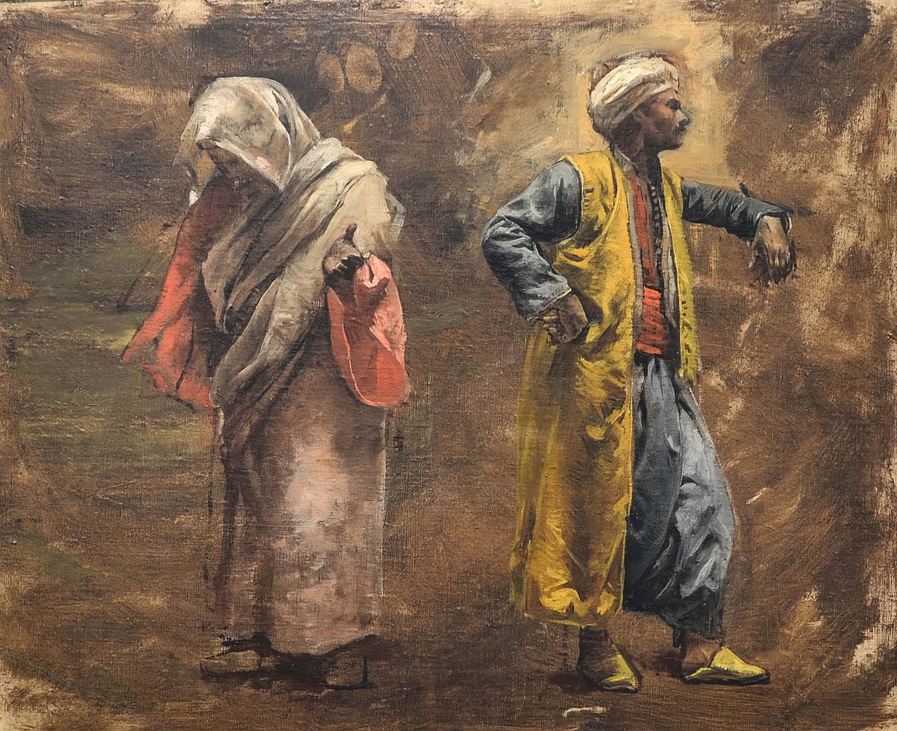 Két ábra tanulmányozása, kb. 1878. alkotó: Edwin Lord Weeks