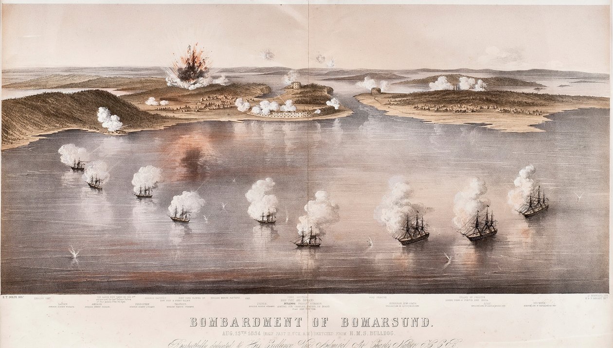 Bomarsund bombázása, 1854 alkotó: Edwin Thomas Dolby