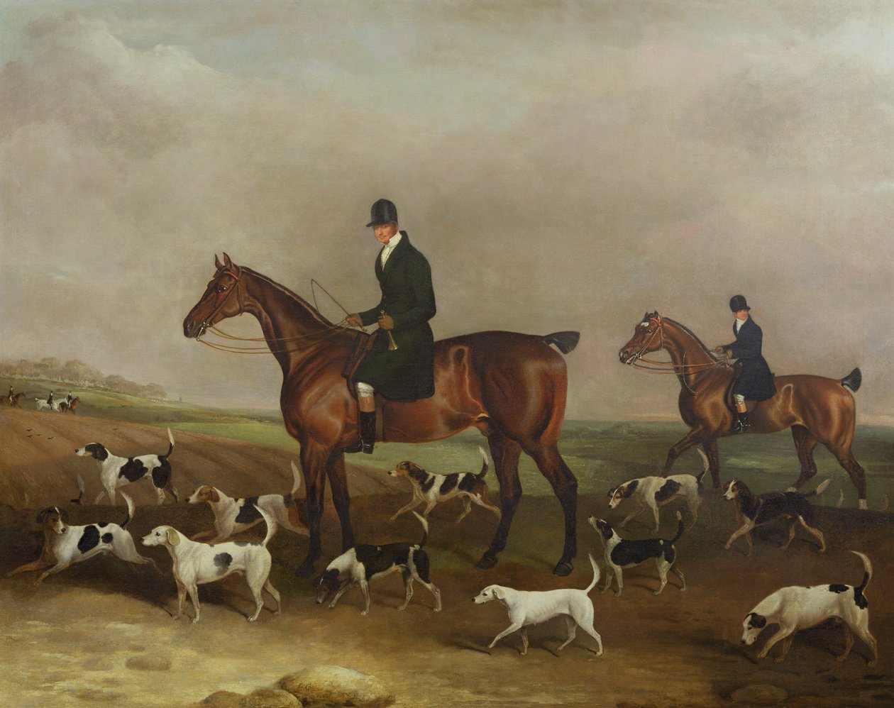 Michael Beverley a Whipper in and Harriers-ével, 1831 alkotó: Edwin W. Cooper