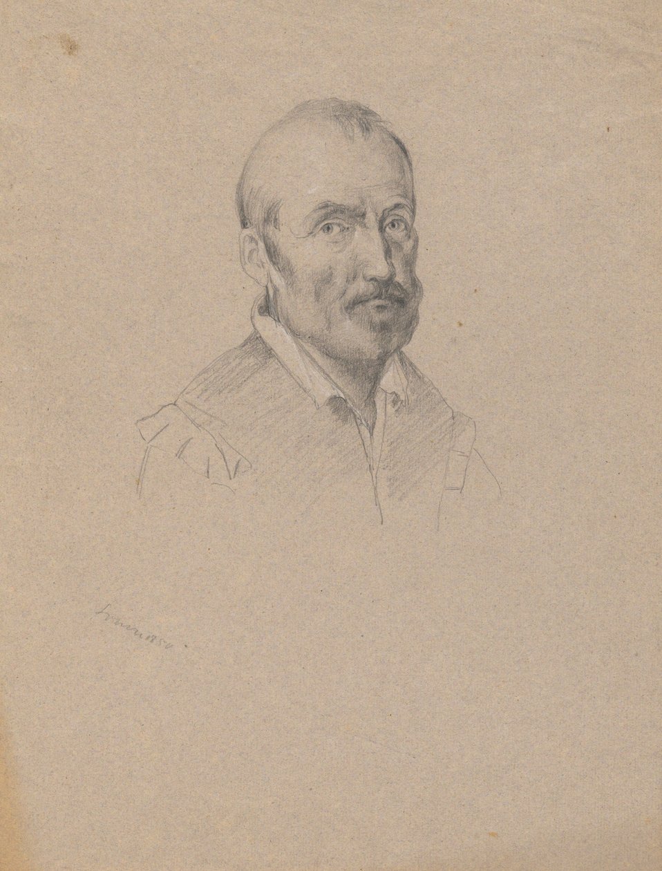 Férfi portréja, vázlat a megállapodás aláírásához a Mayflower kabinjában alkotó: Edwin White