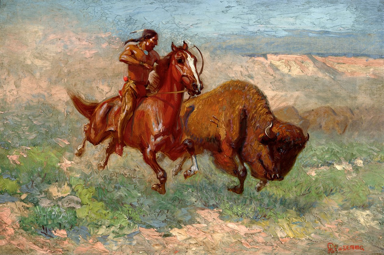 Egy fiatal arapaho (olaj, vászon) alkotó: Edwin Willard Deming