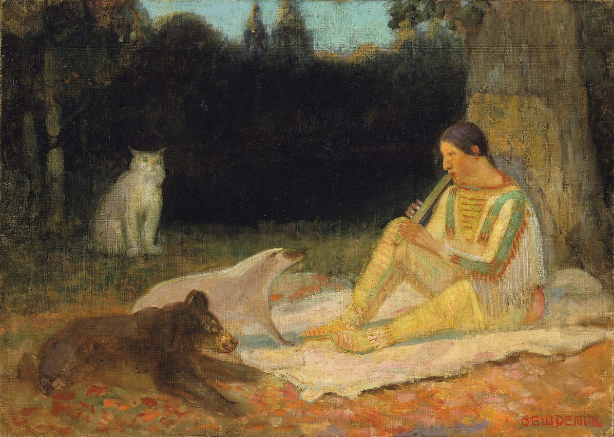 A furulyás, 19. század vége-XX. század eleje. alkotó: Edwin Willard Deming