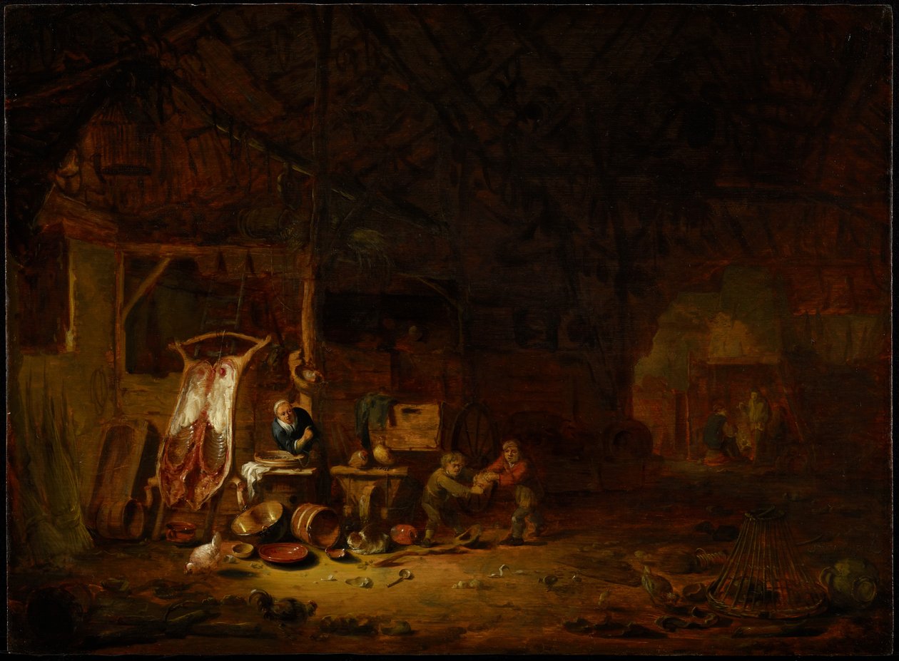 Egy pajta belseje, 1644 alkotó: Egbert van der Poel