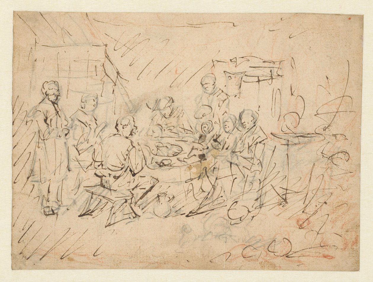 Belső egy gazda családjával étkezés közben alkotó: Egbert van Heemskerck (I)