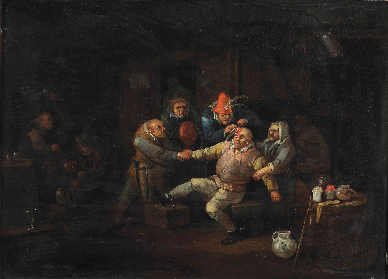 A sebész látogatása (olaj a panelen) alkotó: Egbert van II The Younger Heemskerk