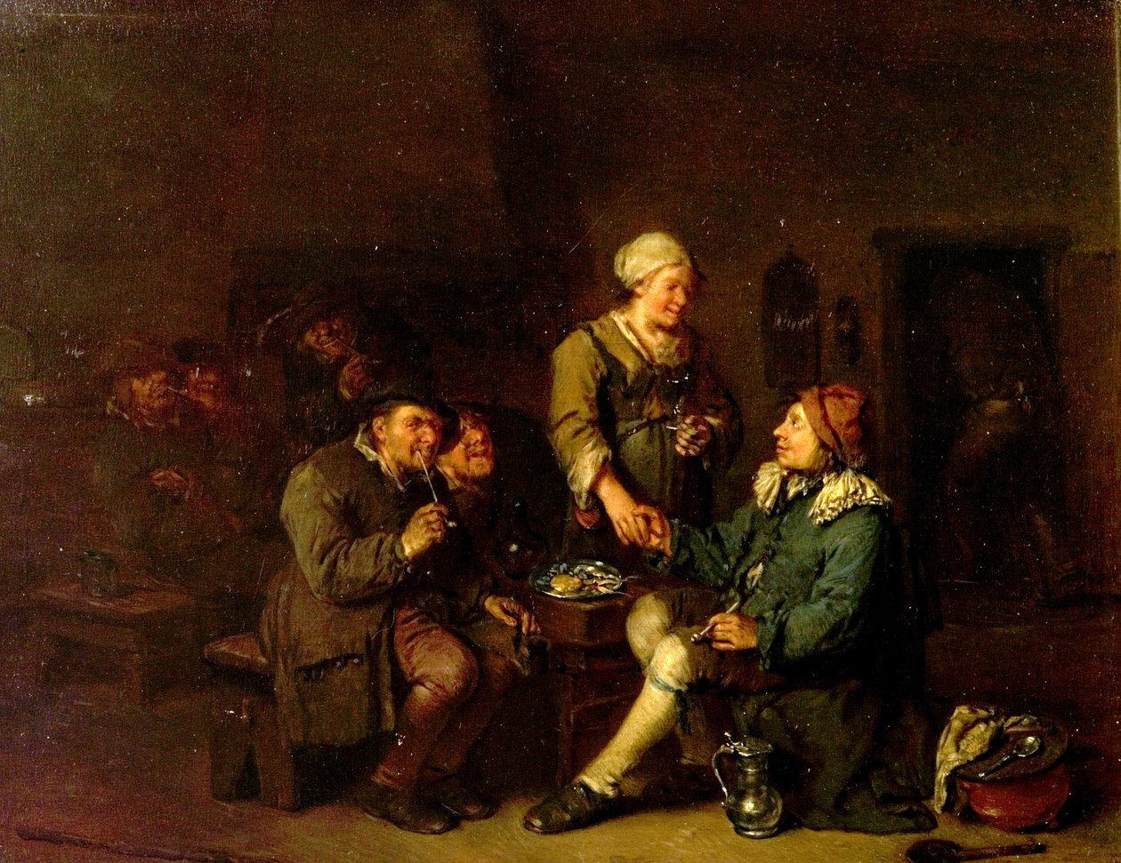 Dohányzókkal rendelkező kocsma belseje alkotó: Egbert van the Elder Heemskerck