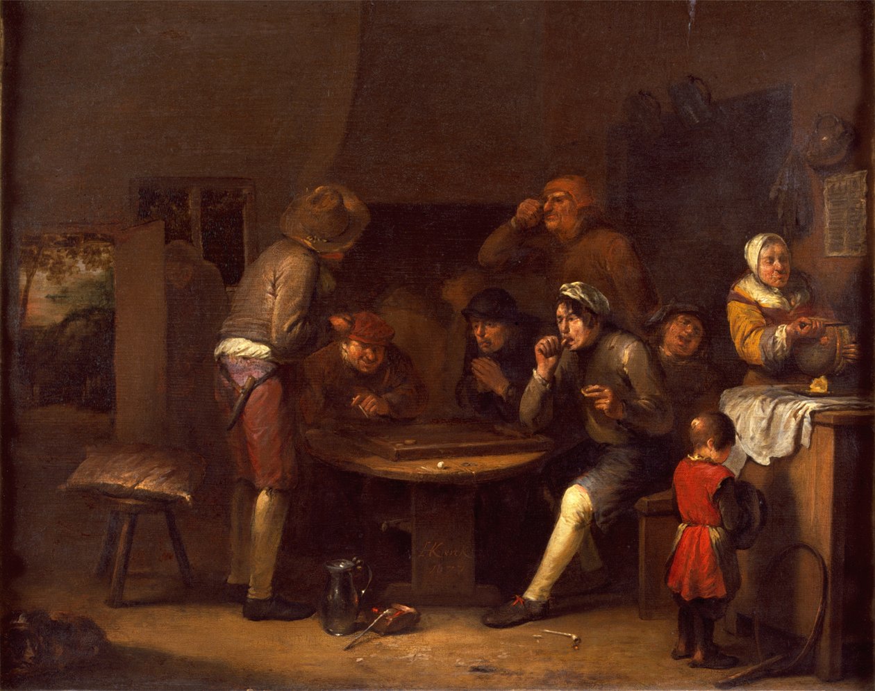 Egy parasztház belseje, 1677 alkotó: Egbert van the Elder Heemskerck