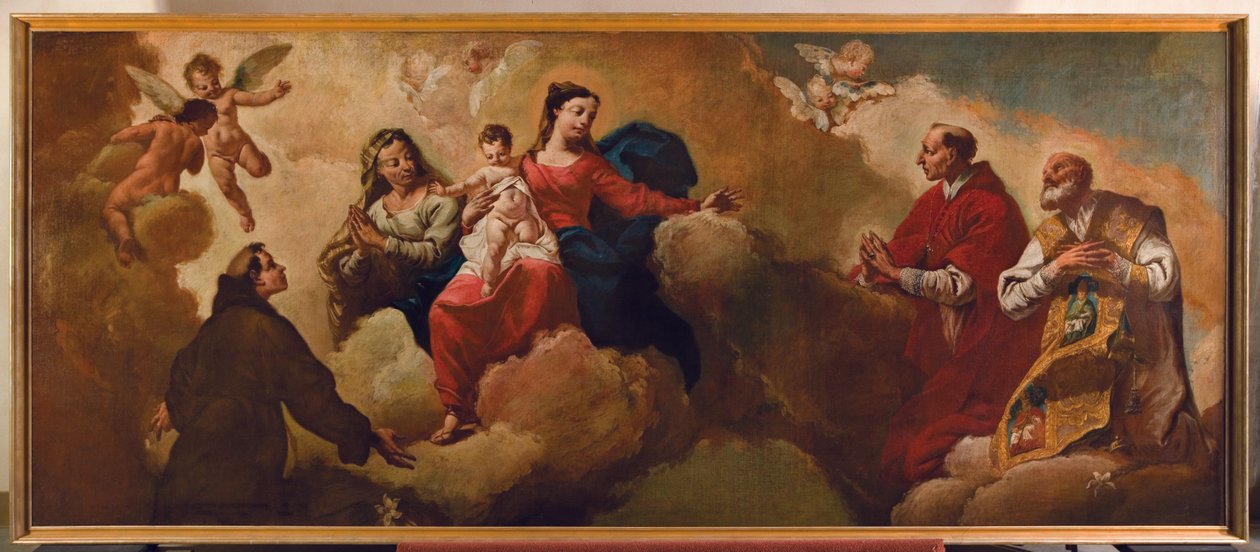 Madonna és gyermeke Szent Annával Borromeo Szent Antal és Borromeo Károly előtt, 1748 alkotó: Egidio dall