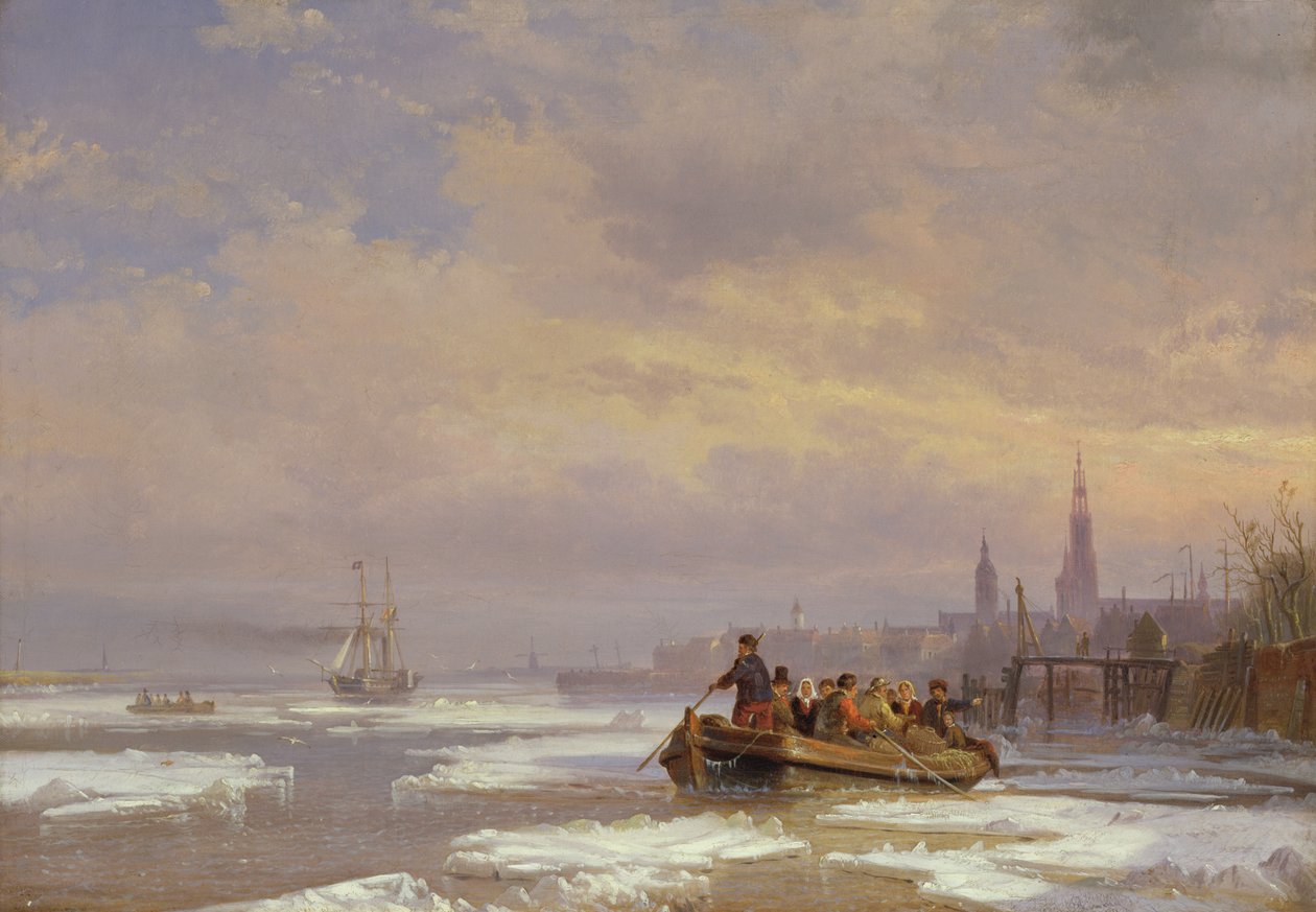 Hajó jégben, 1854 alkotó: Egidius Linnig