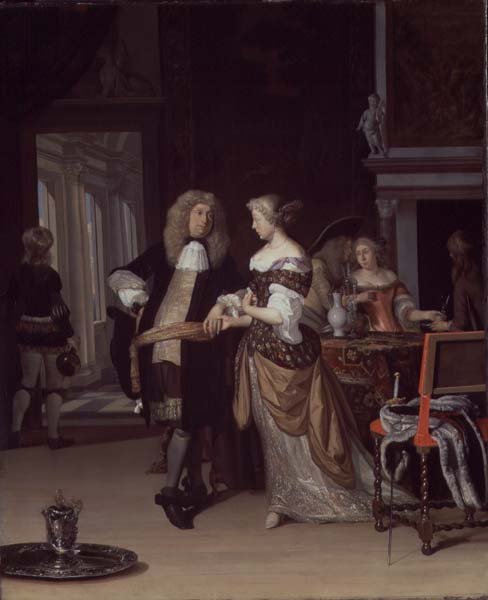 Figurák egy enteriőrben, 1678 alkotó: Eglon van der Neer