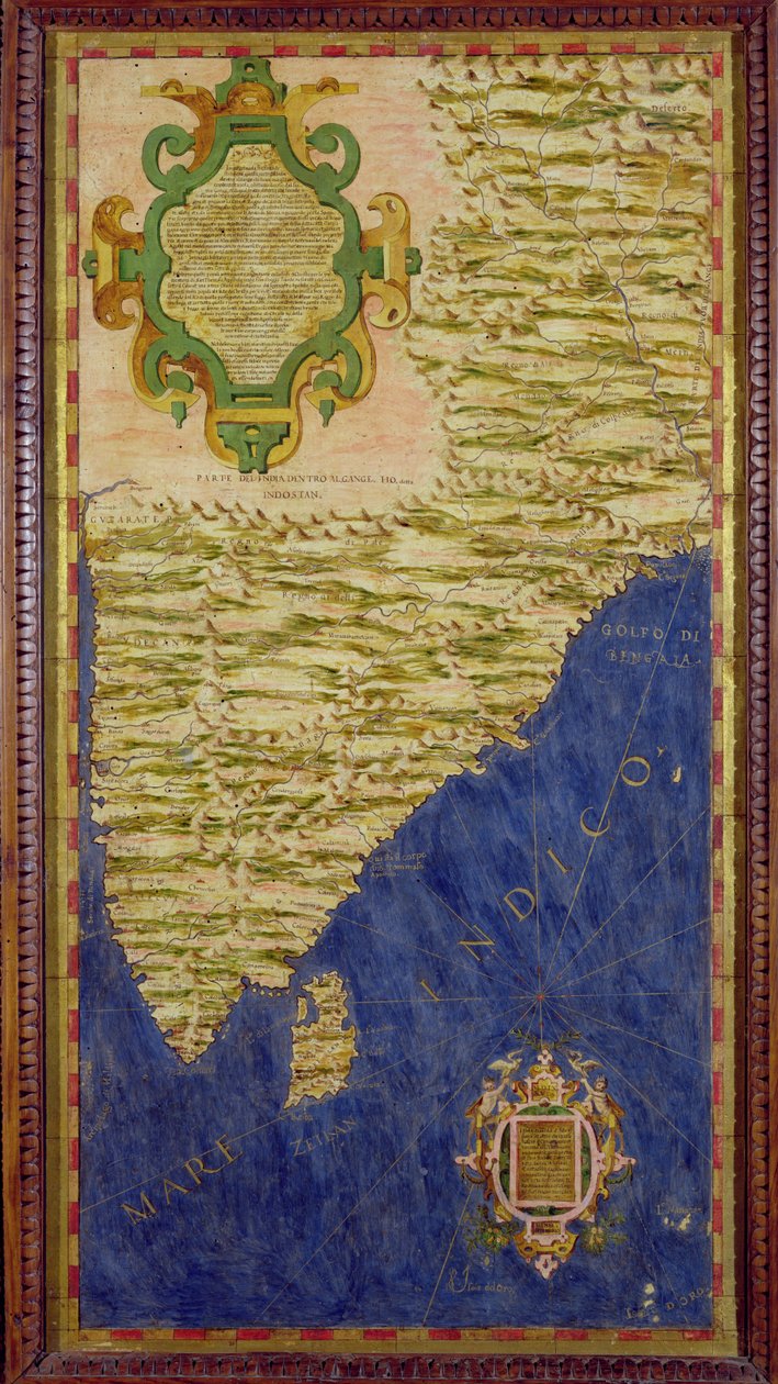 India és Ceylon térképe a „Sala delle Carte Geografiche”-ből (Földrajzi Térképek Csarnoka) 1570 körül alkotó: Ignazio Danti