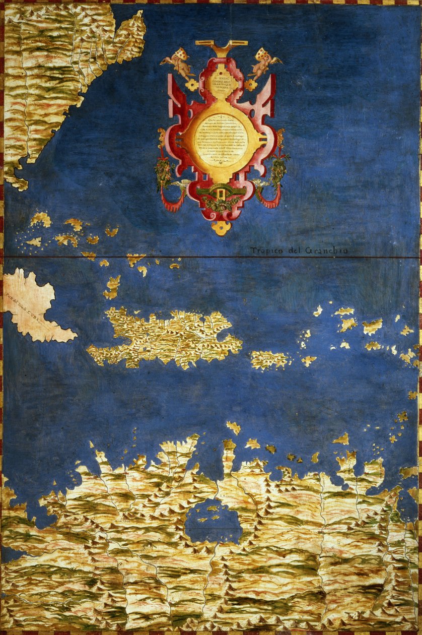 A Karib-térség és Venezuela térképe a „Sala delle Carte Geografiche”-ből (Földrajzi Térképek Csarnoka) 1570 körül alkotó: Ignazio Danti