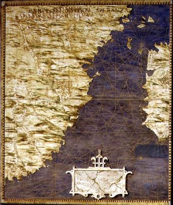 Afrika térképe, a „Sala delle Carte Geografiche” (Földrajzi Térképek Csarnoka) 1570 körül (olaj, panel) alkotó: Egnazio Danti