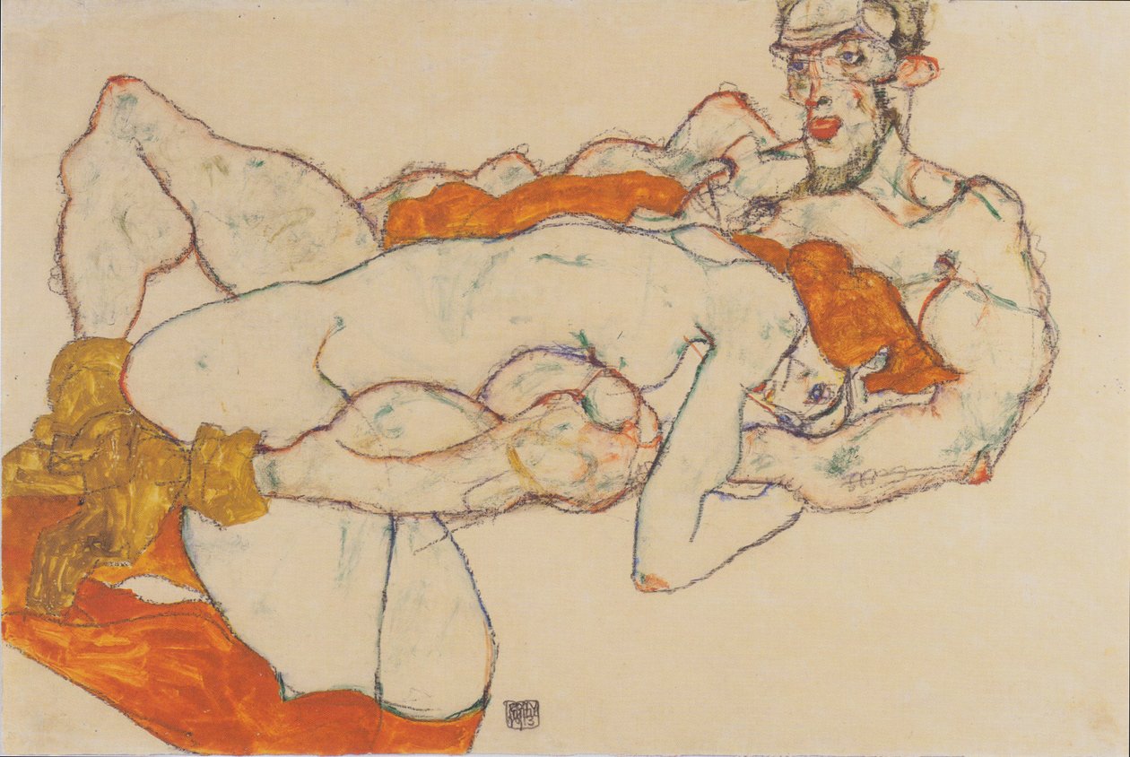 Szerelmesek alkotó: Egon Schiele