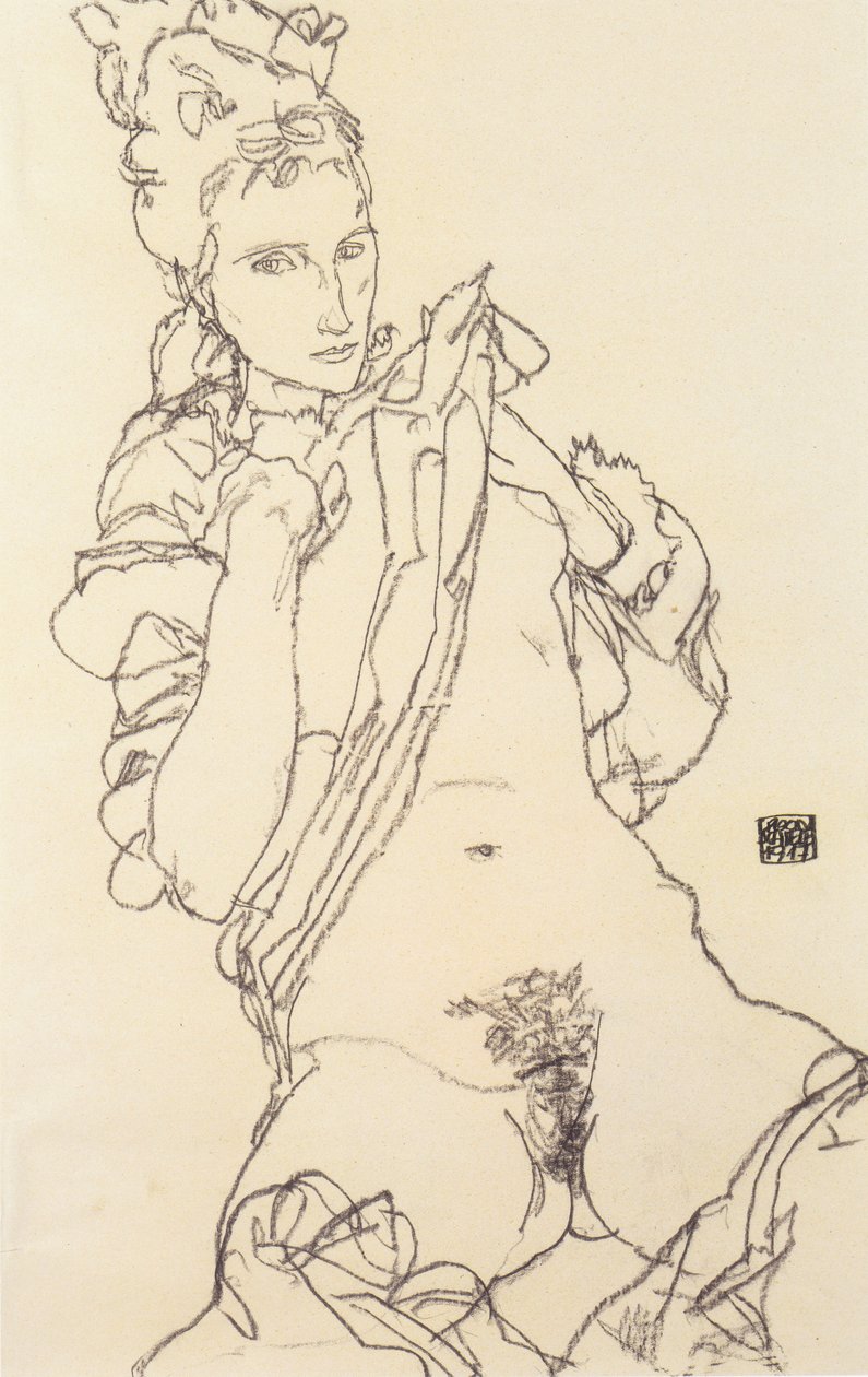 Női meztelen alkotó: Egon Schiele