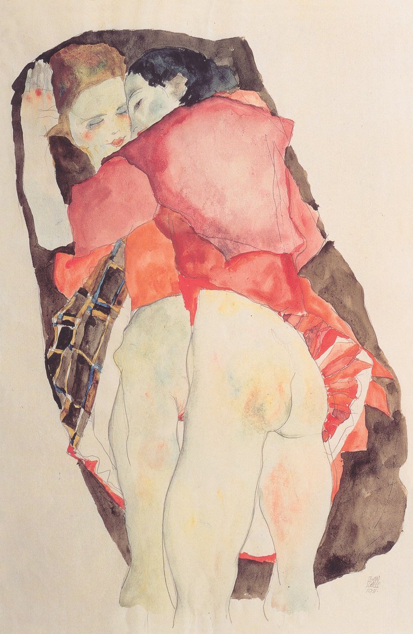 Két lány alkotó: Egon Schiele
