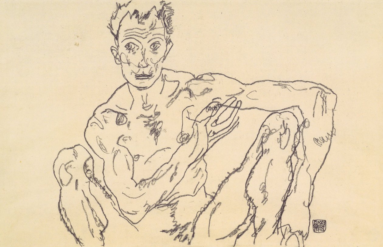Aktselbstbildnis alkotó: Egon Schiele