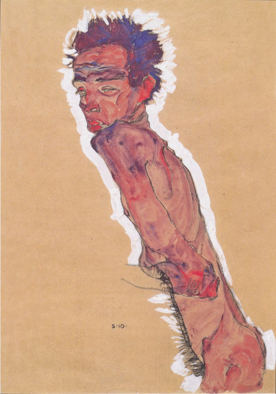 Meztelen önarckép alkotó: Egon Schiele