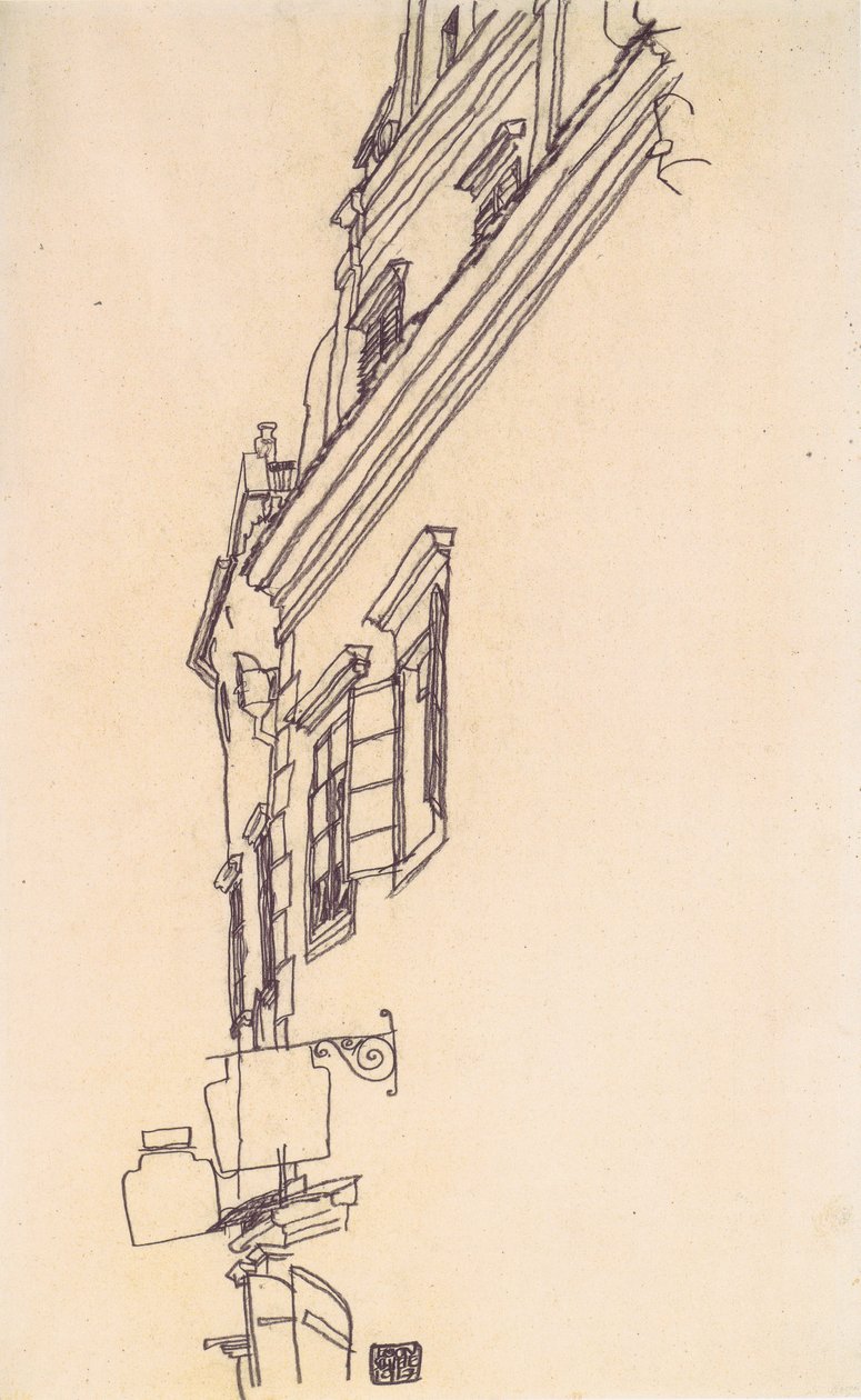 Régi oromfalú házak Český Krumlovban alkotó: Egon Schiele