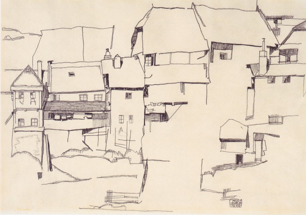 Régi házak Český Krumlovban alkotó: Egon Schiele