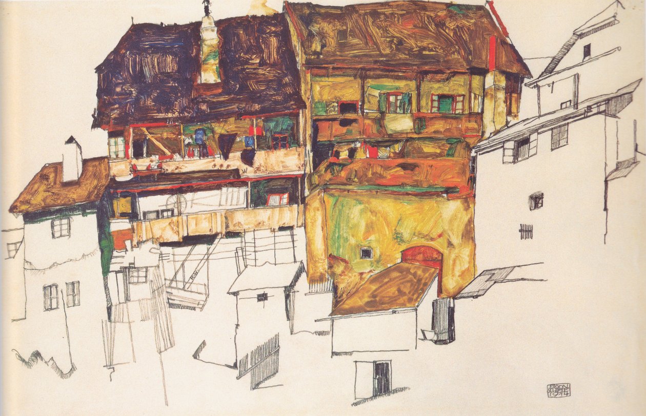 Régi házak Český Krumlovban alkotó: Egon Schiele