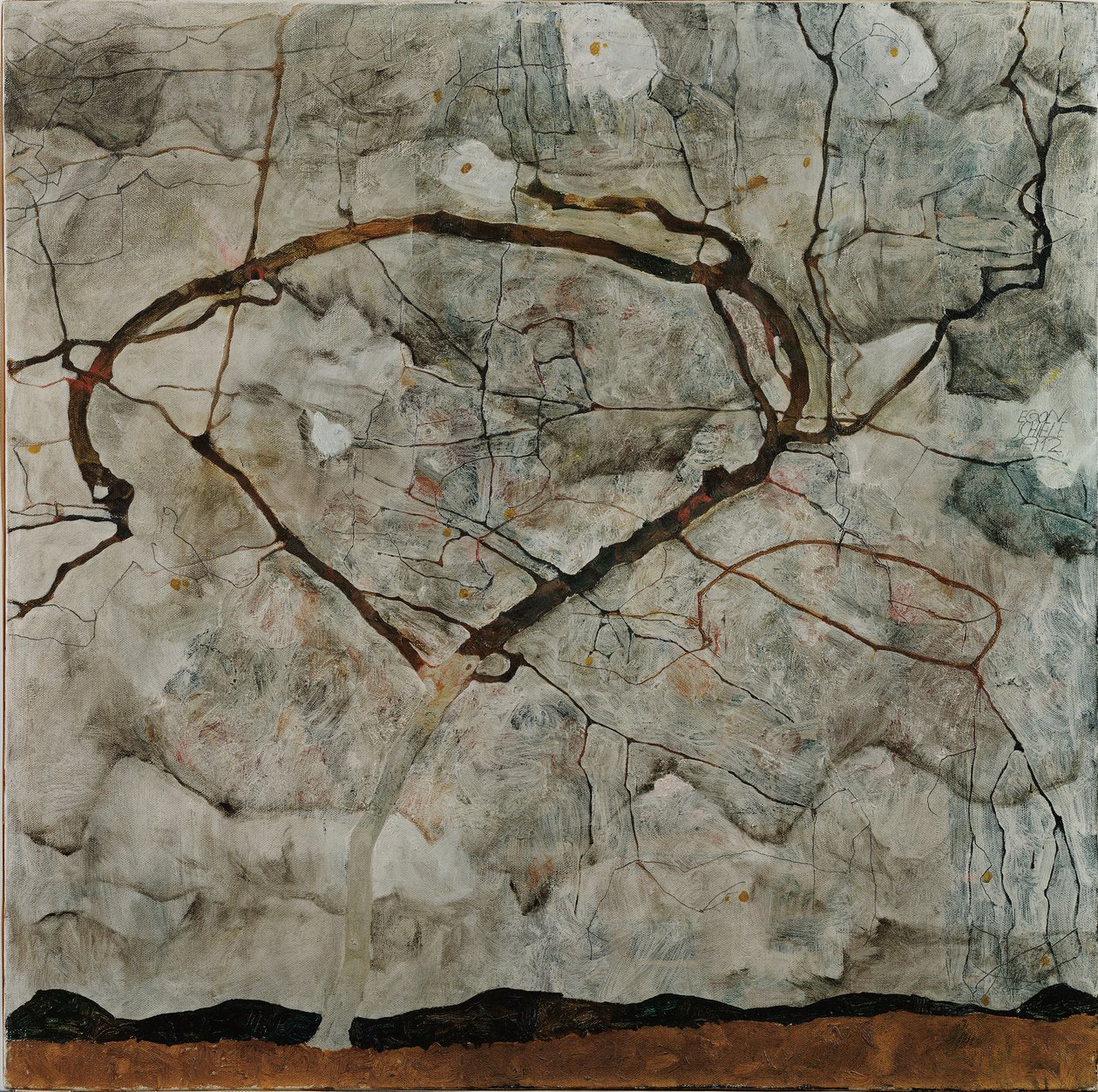 Őszi fa kevert levegőben (téli fa) alkotó: Egon Schiele