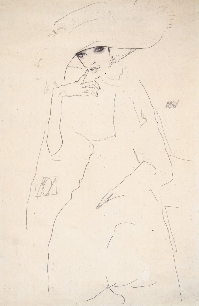 Moa táncos portréja alkotó: Egon Schiele