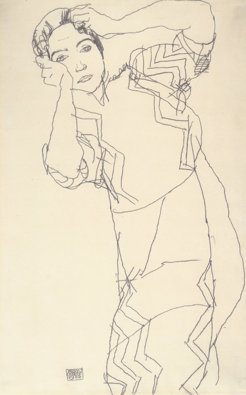 Friederike Maria Beer portré tanulmányozása alkotó: Egon Schiele