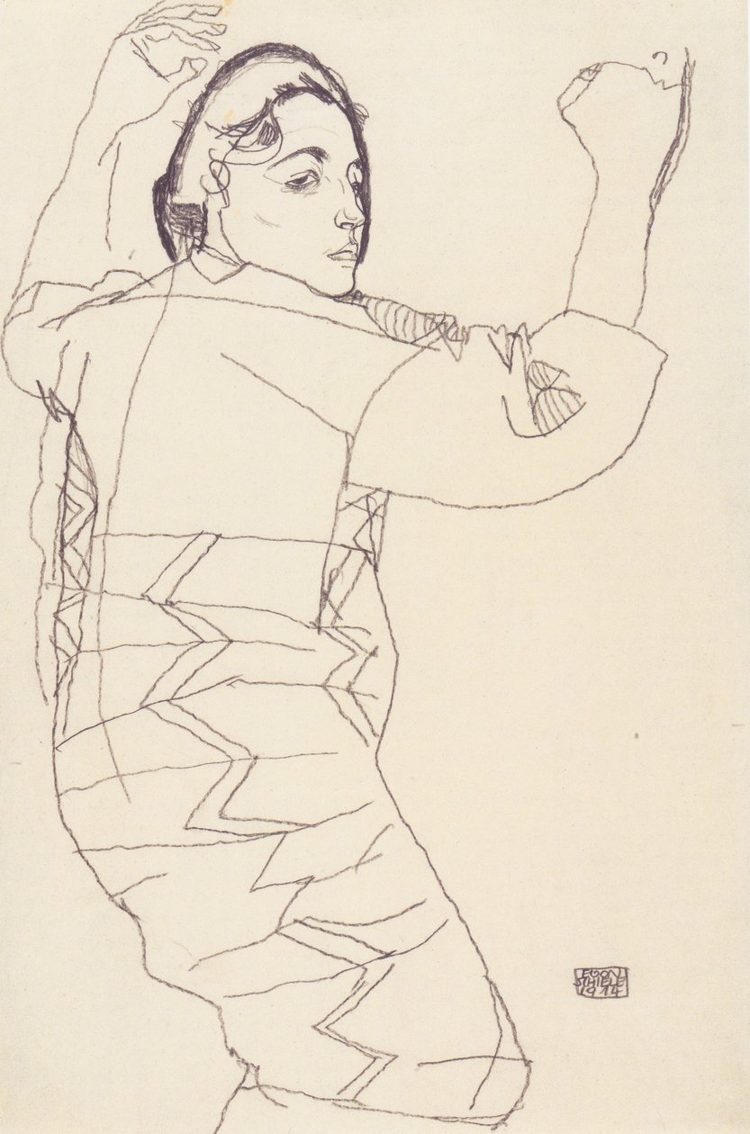 Friederike Maria Beer portré tanulmányozása alkotó: Egon Schiele